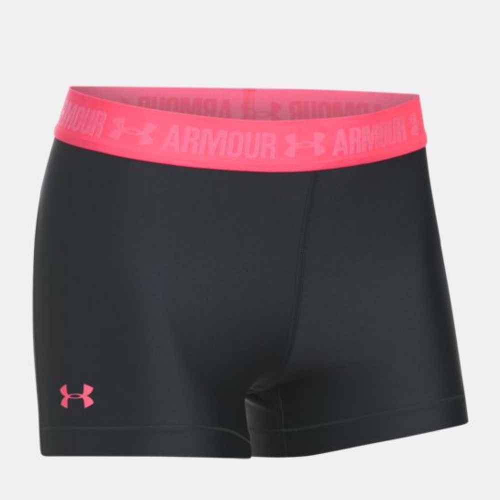 Under Armour: Grey/ Pink Spandex Shorts